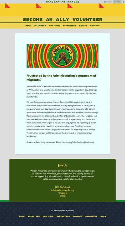 Screenshot of WMW website